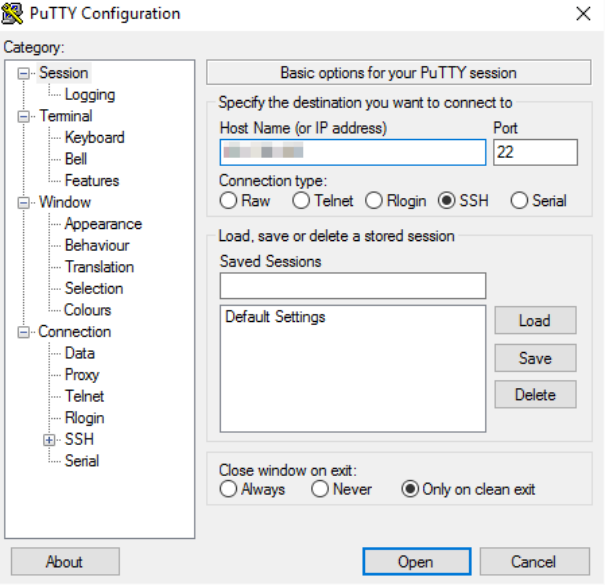 PuTTY-Konfiguration